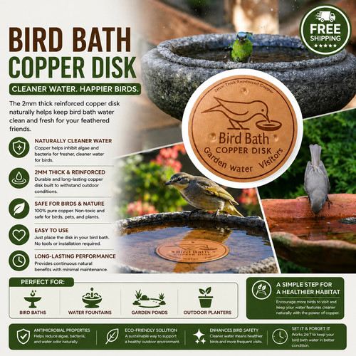 Copper bird bath purification - bath,