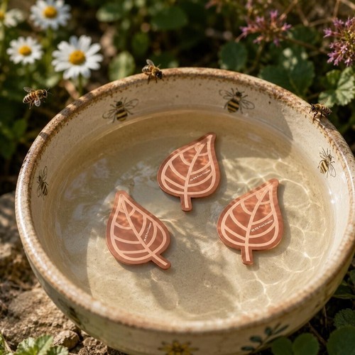 Copper leaf bird - bath, cleaner
