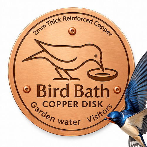 Bird bath copper - disk, for