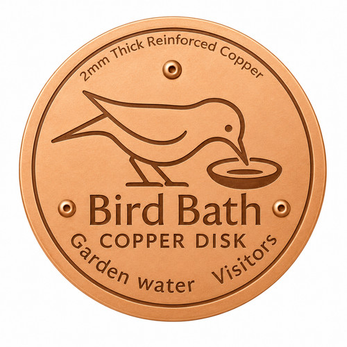 Bird bath copper disk - bird,