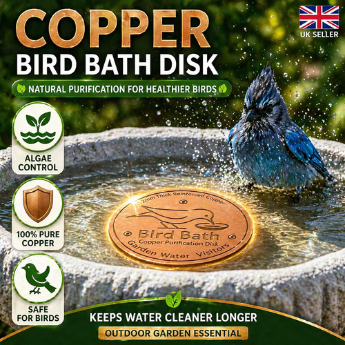 Copper bird bath disk - copper, –