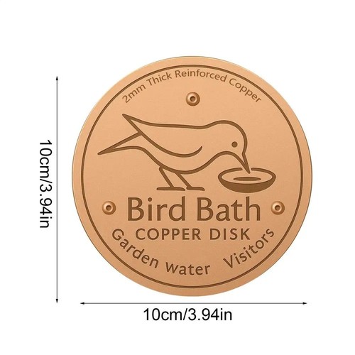 Bird bath copper - bird, disk