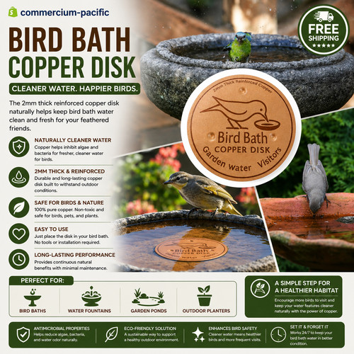 Copper bird bath purification - bath,